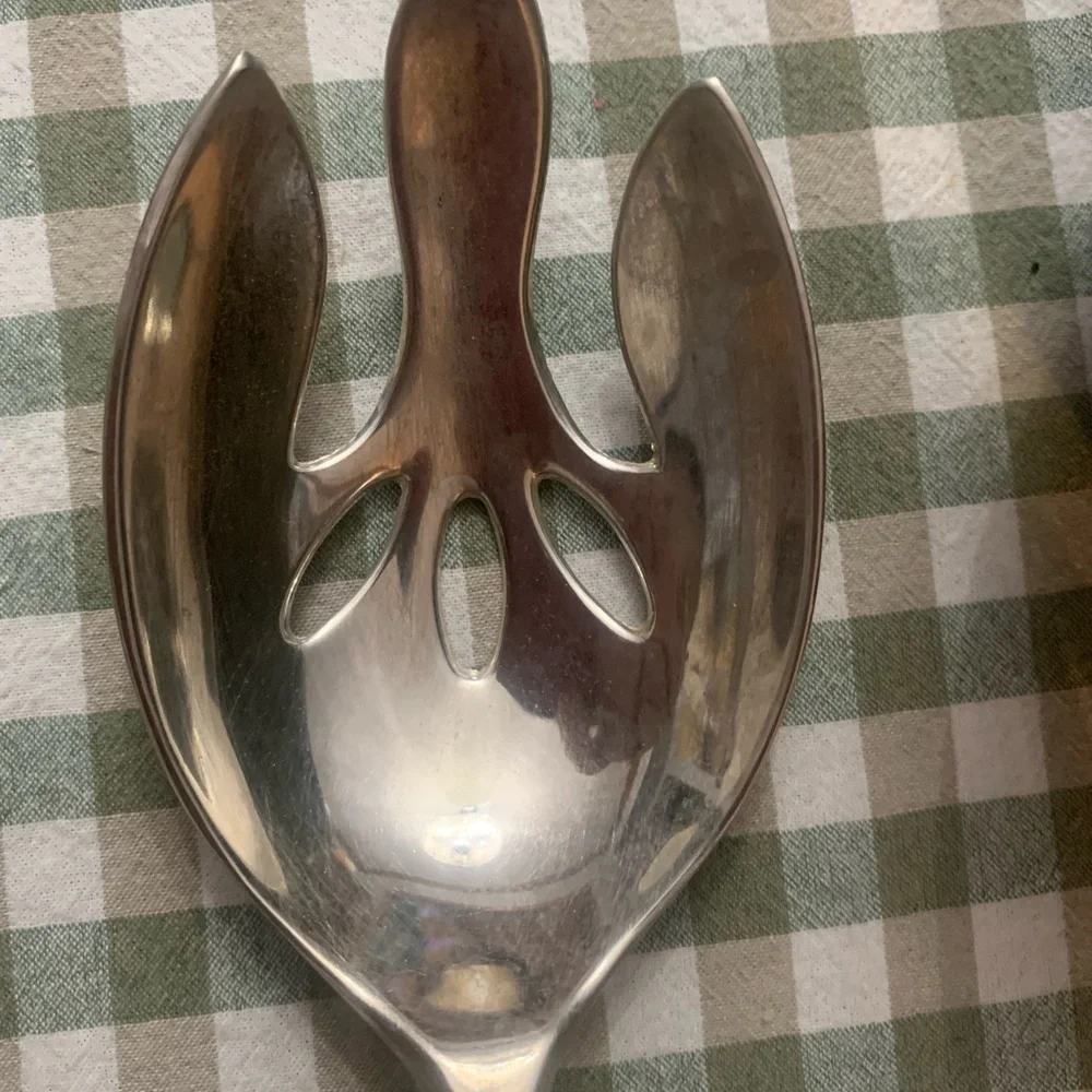 Silver and Clear Salad Servers